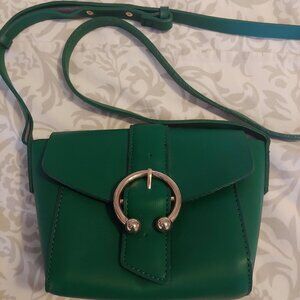 Topshop small faux leather crossbody purse in green